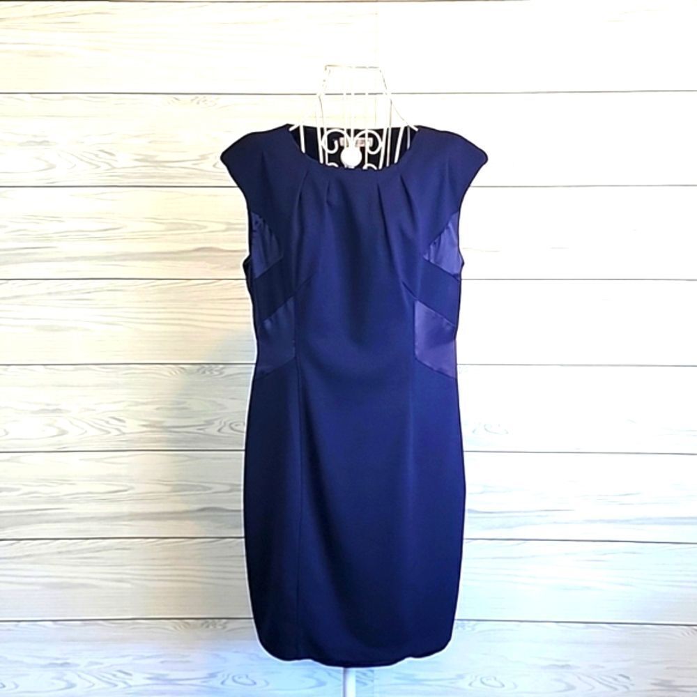 Jennifer Lopez pencil midi dress in navy blue Women's Size 12